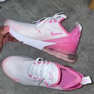 Nike Air Max 270 White and Pink Sneakers